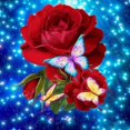 thumbnail image 1 of Roses et Papillon - Peinture Diamant DIY, 1 of 6