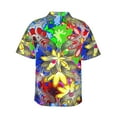 thumbnail image 3 of Peach Abstract Flower Hawaiian Shirts For Men, Summer Short-Sleeve Relaxed-Fit Button-Down Shirts Large, 3 of 9