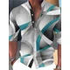 thumbnail image 1 of New Club - Ropa estampada de manga larga para exteriores con cuello alto geométrico para hombre, talla grande, 1 of 6