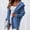 Blue, variant on Women Solid Color Hooded Patchwork Batwing Sleeve Open Sweater Knitted Cardigan Womens Button up Cardigan Sweaters Light Cardigan for Women Kimono Cardigans for Women Summer Corded Cardigan plus Size