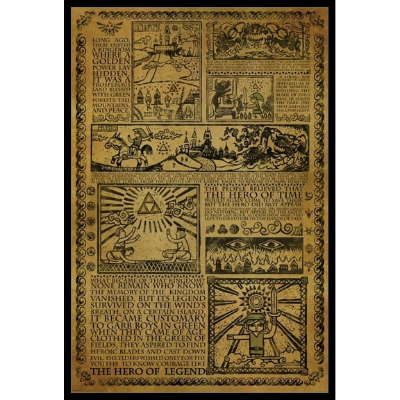 Zelda - Story of the Hero Laminated & Framed Poster (24 x 36)