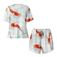 thumbnail image 4 of Lsque Koi Fish Corals,Spring Summer Women's Short-Sleeved Pajama Set - 2 Piece Soft and Lightweight Sleepwear Set-XX-Large, 4 of 9