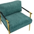 thumbnail image 6 of Modern Accent Chair Lounge Arm Chair, Upholstered Armchair with Plush Cushions, Single Chairs with Metal Frame,Wooden Armrest - Perfect for Office,Living Room,Bedroom,Gold+Teal Blue, 6 of 8