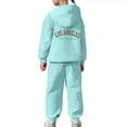 thumbnail image 5 of NIEWTR 4-5 Years Toddler Baby Kids Girls Clothes 2-Piece Outfit Set Fall Winter Round Neck Long Sleeve Casual Top and Joggers Pants Unisex Loungewear Set A136-Sky Blue, 5 of 7