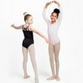 thumbnail image 3 of Rainbeau Moves Premium Nylon Long Sleeve Basic Leotard, Little Girls, Black, XS-XL, 3 of 7