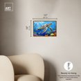 thumbnail image 5 of Turtle Swimming Colorful Coastal Wall Art Canvas Wall Art by Art Remedy, Gold Floater Frame, 16.5" x 11.5", 5 of 7