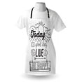 thumbnail image 3 of Quotes Apron "Today is a Good Day to Live be Happy" Enjoy Reminding Gratitude Inspire Vision, Unisex Kitchen Bib Apron with Adjustable Neck for Cooking Baking Gardening, Black White, by Ambesonne, 3 of 3