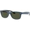 RB2132 646331 58MM Rubber Blue on Black/g.15 Green Square Sunglasses for Men for Women + FREE Complimentary Eyewear Kit