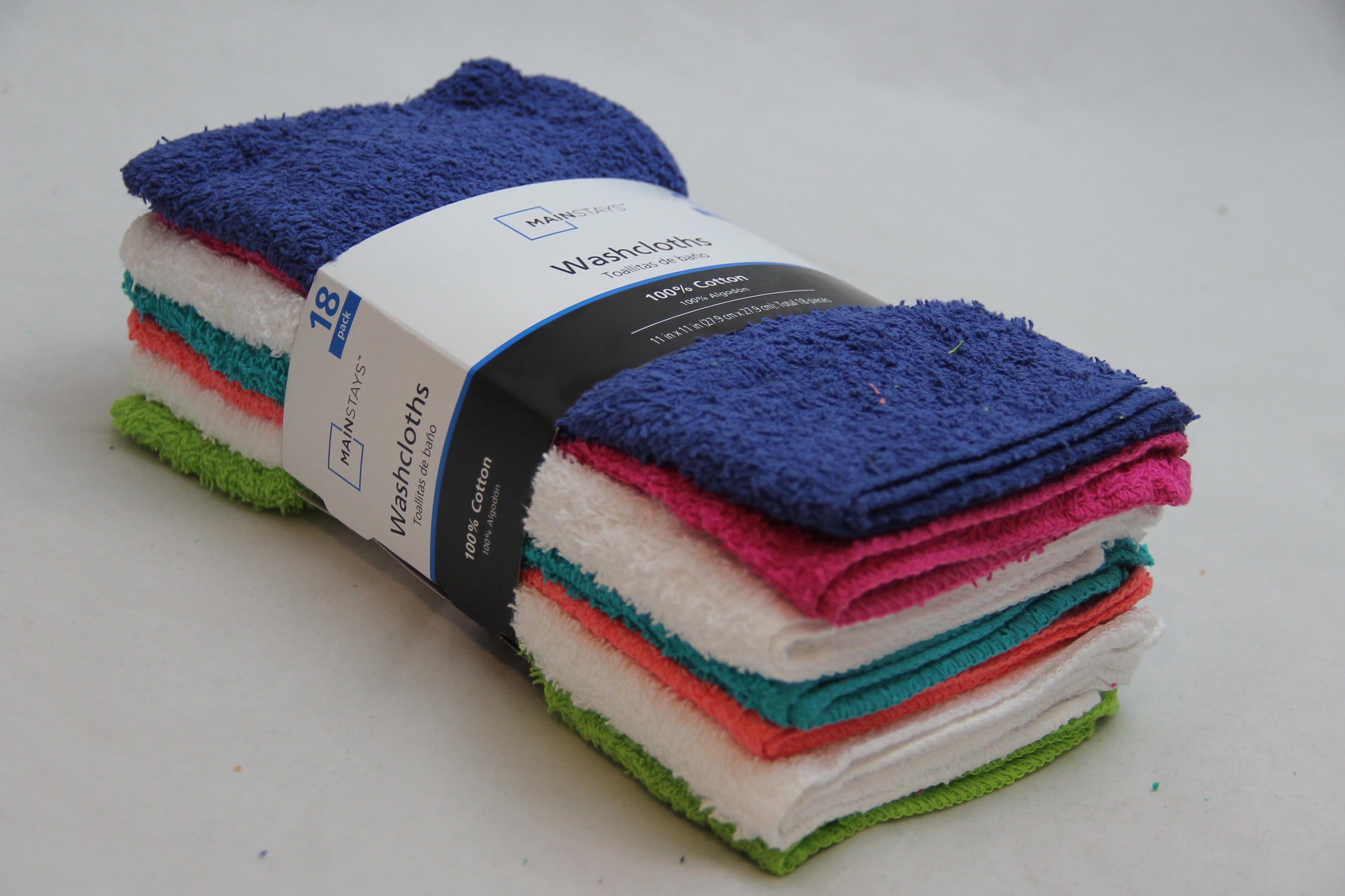 Mainstays 18 Pack Washcloth Bundle True Bright Walmart