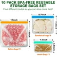 thumbnail image 3 of 4 pcs Reusable Snack Bags, Reusable Silicone Bags Reusable Food Storage Bags for Travel Home Fridge Kitchen Organization Sets 7.5*4.5inch, 3 of 9