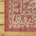 thumbnail image 5 of MORI SMB104A-5 Malta Bohemian Medallion Textured Weave Indoor/Outdoor Red/Taupe 5 ft. x 8 ft. Area Rug, Coastal,EasyCleaning,HighTraffic,LivingRoom,Backyard, Non Shedding, 5 of 9