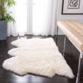 thumbnail image 2 of Safavieh Sheep Skin Collection SHS121A Handmade Rustic Glam Genuine Pelt 3.4-inch Extra Thick Area Rug, 3' x 5', White, 2 of 2