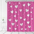 thumbnail image 3 of Valentine''s Day Shower Curtain Hot Hot Pink White White Heart Polka Dot Sweet Romantic Love Creative Bathroom Curtains Decor Fabric Set Include Hooks,(70" WX70 H), 3 of 4