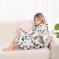thumbnail image 4 of Corgi Dog and Footprints Blanket Hoodies for Kids 6-13YR Oversize Wearable Blanket Hoodies for Boys Girls Teens, 4 of 7