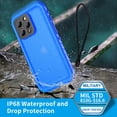 thumbnail image 4 of SPORTLINK Waterproof Case for iPhone 13 Pro Shockproof Dustproof Screen Protector Full Body Rugged Protective Cover 6.1 inch - Frosted Blue, 4 of 7