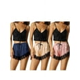 thumbnail image 2 of INSPIRE CHIC Womens Satin Shorts 3 Pieces Lace Elastic Waist Pajama Shorts Multi Color XS, 2 of 5
