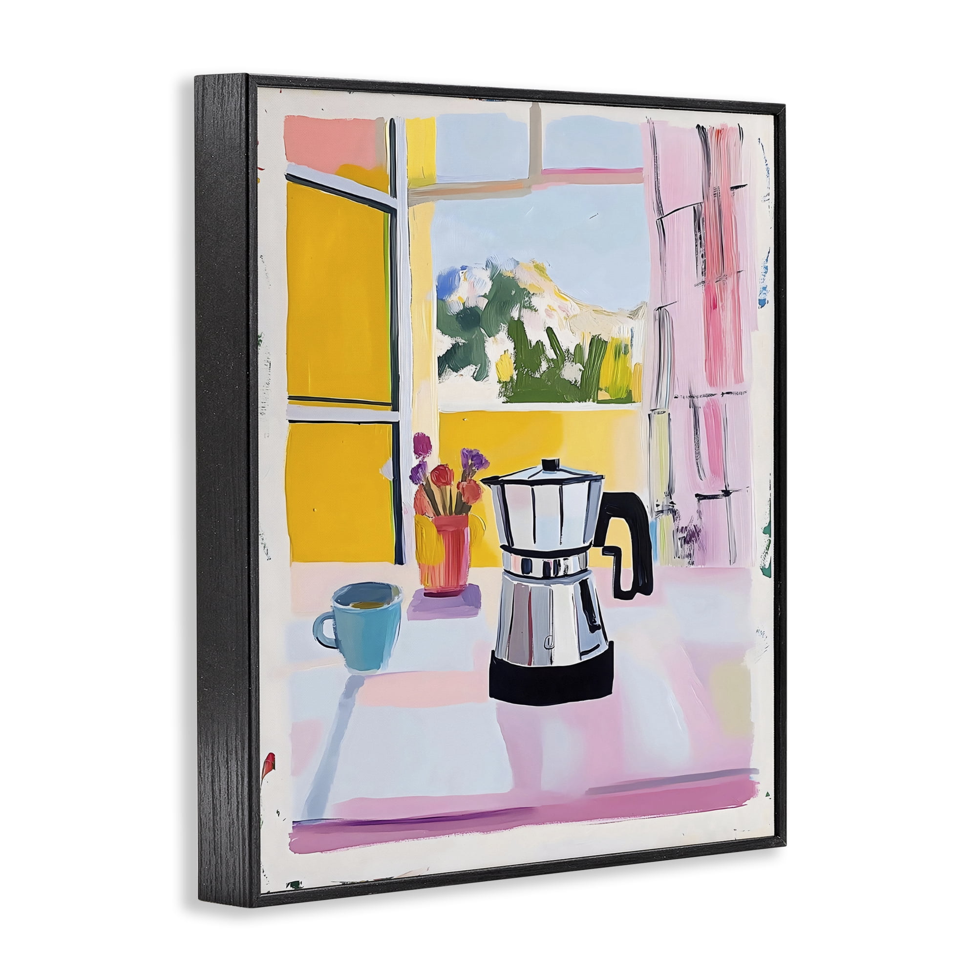 Stupell Industries Italian Moka Pot Kitchen Black Framed Giclee Art, design by The Prints Vibe