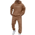 thumbnail image 3 of Havenx Mens 2 Piece Sweatsuit Fleece Lined Long Sleeve Drawstring Hoodie and Sweatpants Sets with Pockets Solid Color Track Suits Athletic Lounge Casual Jogging Gym Winter Suits,Coffee XL, 3 of 5