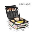 thumbnail image 3 of FORMRS Travel Makeup Bag Large Capacity Train Case Cosmetic Organizer with Adjustable Dividers, Polka Dot, 3 of 8