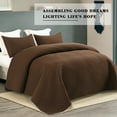 thumbnail image 4 of Exclusivo Mezcla 3-Piece Queen Size Quilt Set, Basket Quilted Bedspread/Coverlet/Bed Cover(90"x 96", Brown), 4 of 7