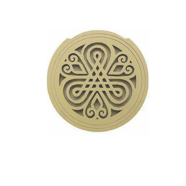 Mahogany Acoustic-Electric Guitar Soundhole Cover with Hollow Pattern - 10cm Diameter Fit, Reduces Feedback in Live Settings, Foam-Edged for Guitar Protection, Removable Backplate for