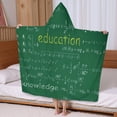 thumbnail image 5 of Math Equations Science Terms Green Pattern Hooded Bath Towel，60"x35" for Ages 3 To 12 Kids, Quick Dry Lightweight Soft Microfiber Hood Beach Towel Cover Up for Kids, 5 of 7