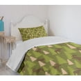 thumbnail image 4 of Ambesonne Deer Quilted Bedspread Set 2 Pcs, Forest Creatures Moose, Twin Size, Green Tan Brown, 4 of 6