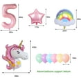 thumbnail image 2 of 5th Birthday Decoration 43in Unicorn Birthday Balloons for Girls,Pink Unicorn Rainbow Balloon Graland,Unicorn Party Supplies,Happy Birthday Banner,Cake Toppers,Tattoo stickers, 2 of 5