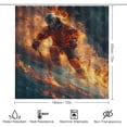 thumbnail image 2 of 4 Pcs Abstract Ice Fire Theme Ice Hockey Shower Curtain Set 12 Hooks,Flame Burning Modern USA Baseball Player Ice Balls Bathroom Set Shower Mat Shower Curtain with Rug, 2 of 8