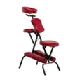 thumbnail image 2 of Silla de masaje portátil, silla plegable para tatuajes, altura ajustable, suave, plegable, de cuero PU, cama de belleza, silla de SPA para peluquería Rojo, 2 of 9