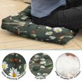 thumbnail image 4 of Small Floral Meditation Pillow - Full & Fluffy Square Seat with Country Garden Blooms, 4 of 4