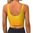 thumbnail image 4 of Goofa Yellow Lemon Printed Sports Bras for Women, High Impact Running Bra Workout Crop Tank Tops Longline Sports Bra Push up-Small, 4 of 9