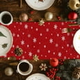thumbnail image 2 of Red Christmas Cotton Linen Table Runner for Dining Kitchen, Xmas Tree Snowflake Winter Botanical Wedding Outdoor Party Tablerunners Decoration, Dresser Scarf Coffee Tablecloth Runners 13x108 Inches, 2 of 9