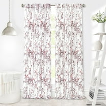 Achim Home Furnishing Misty Blush Floral Petal Vines  Window Curtain Panels : 52" X 63" Panel - Single