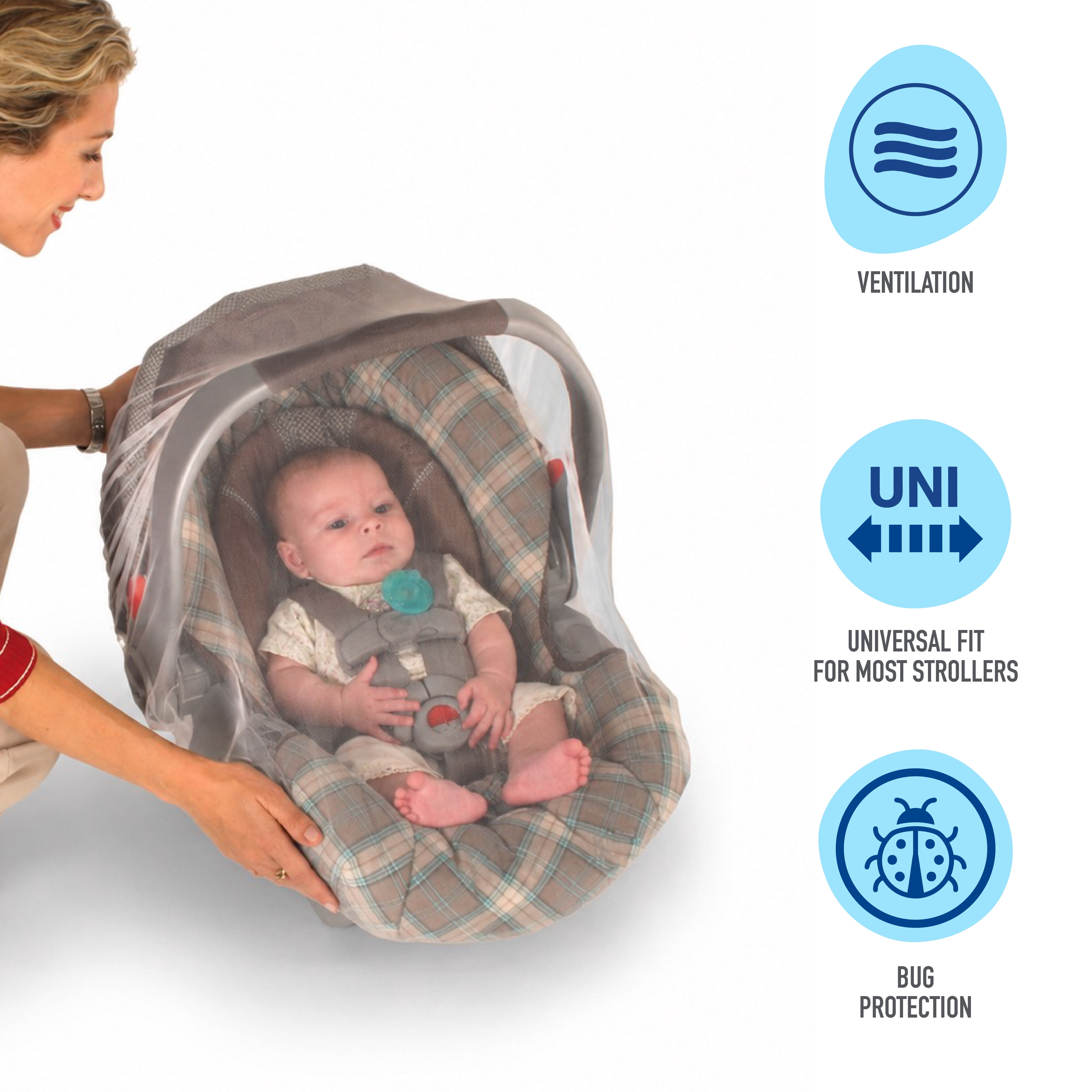 Graco New Mosquito Net for Stroller, Versatile Bug Net Cover for Babies