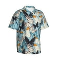 thumbnail image 2 of Hawaiian Shirt For Men, Butterflys Mens Button Down Short Sleeve Shirt, Summer Beach Shirts For Men, 2 of 2