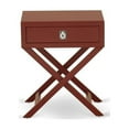 thumbnail image 4 of East West Furniture Hamilton 20" Wood Nightstand with Drawer in Burgundy Red, 4 of 4