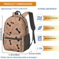 thumbnail image 3 of Dog Bone Brown Pattern 17" School Backpacks for Teens,Waterproof Oxford Fabric,S-Shape Padded Straps for School,Travel,Hiking,Camping, 3 of 6