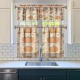 thumbnail image 3 of Fall Kitchen Curtains 36 Inch Short - 3 Panel Set, Autumn Harvest Print, Rod Pocket Window Treatment for Thanksgiving, Farmhouse, Cafe, Living Room - Machine Washable, 3 of 6