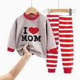 thumbnail image 5 of TOWED22 Toddler Infant Baby Girl Boy Outfits Long Sleeve Crewneck Tee Sweatshirt Tops Casual Joggers Pants 2pcs Fall Winter Clothes Clothing Set(Red,3-4 Y), 5 of 5