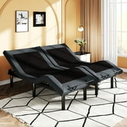 SHA CERLIN Upholstered Split King Size Ergonomic Adjustable Bed Frame with Motor 1.0, Motorized Head, Foot Incline & Wireless Remote Control, Adult
