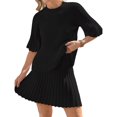 thumbnail image 2 of Women 2 Pieces Knit Set Half Sleeve Pullover Sweater and Mini Skirt Matching Sets, 2 of 7