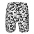 thumbnail image 4 of Kdxio Black White Halloween Pattern Mens Casual Shorts - Drawstring Summer Beach Sports Shorts for Men, 4 of 9
