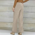 thumbnail image 5 of HXWCHs Winter High Waist Corduroy Trousers for Women Comfortable Relaxed Wide Leg Drawstring Pants WITH Pockets Full Length Casual Bottoms XL White, 5 of 7