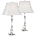 thumbnail image 2 of Vienna Full Spectrum Traditional Table Lamps 25 1/2" High Set of 2 Crystal Cut Column Geneva White Square Shade for Bedroom Living Room Bedside Office, 2 of 8