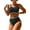 Black, variant on SOMER Women's Swimsuit 2 Piece Bikini Set Bathing Suits Split Sexy Pleated Bikini Tummy Control Swimwear