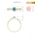 thumbnail image 5 of ANGARA Criss Cross Infinity Halo Lab Grown Blue Diamond Ring for Women in 14K Yellow Gold (Size-4mm| Clarity-VS) | April Birthstone, Anniversary, Jewelry Gift for Women | Lab-Grown Blue Diamond Ring, 5 of 7