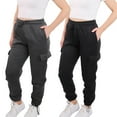 thumbnail image 4 of SPXTREME [2 Pack] Women's Sweatpants Cargo Jogger Soft Fleece Adjustable Pants, Sizes S - 2XL, 4 of 10