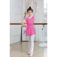 thumbnail image 6 of Yuyuekeji Cute Ruffle Short Sleeve Pink Leotards for Girls Ballet, Ballet Leotards for Girls with Dance Skirt Rose 7-8 T, 6 of 7
