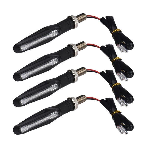 ABS Motocicleta Intermitentes, 12LED, Luz Ámbar, Plug-and-Play, para Motocicletas,ATVs,Vehículos Todo Terreno